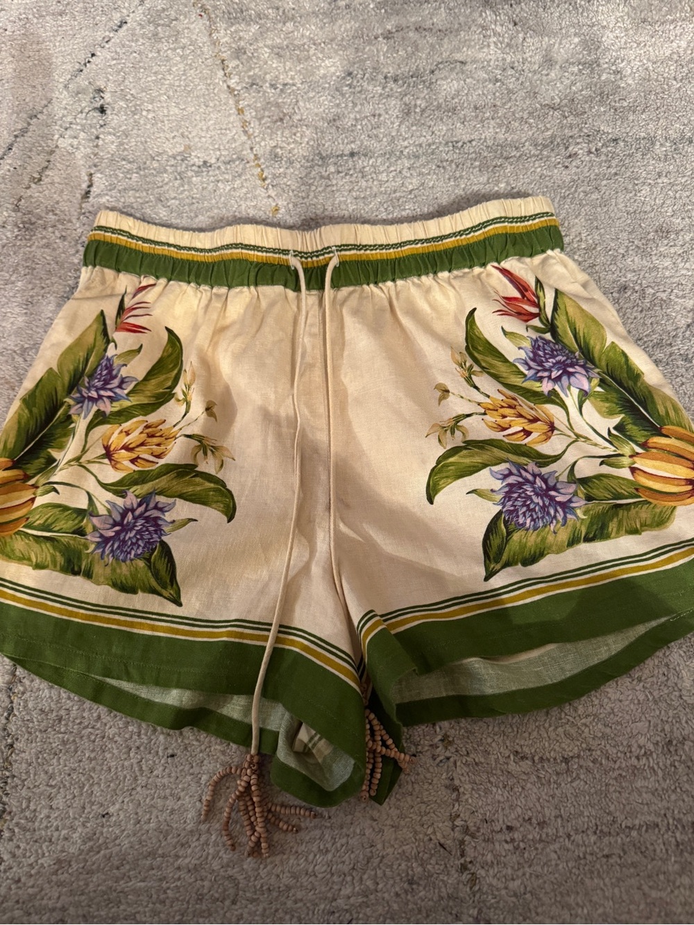 Floral Cream & Green Women's Farm Rio Short